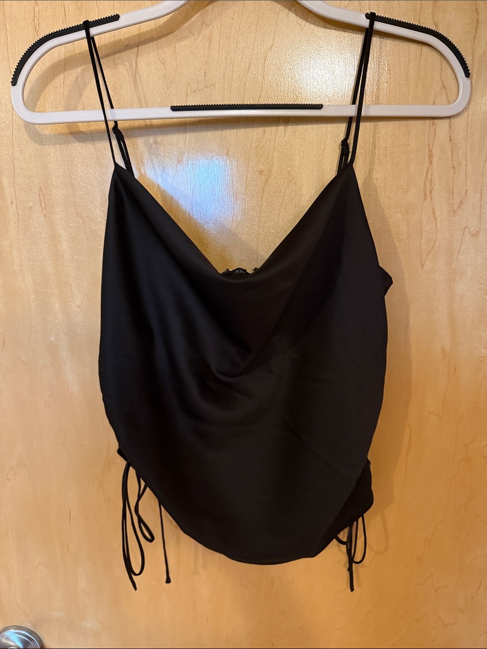 Dynamite Black Cowl Neck Camisole with Side Ties